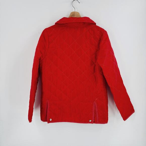 Mackintosh Scotland Red Quilted Jacket Size M Button Front Classic Holiday Coat - Picture 2 of 8
